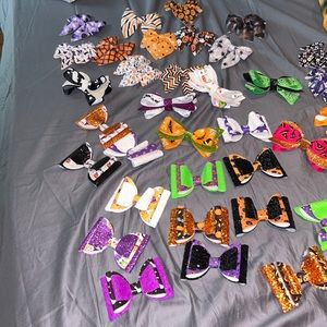 Homemade Halloween/fall hair bows